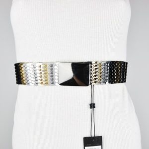Gold Silver Color Metallic Fish Scale Belt
